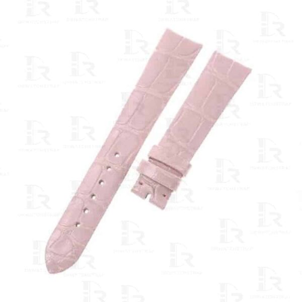 Buy Custom curved end replacement Pink alligator leather watch band for Girard Perregaux 1966 luxury watchs