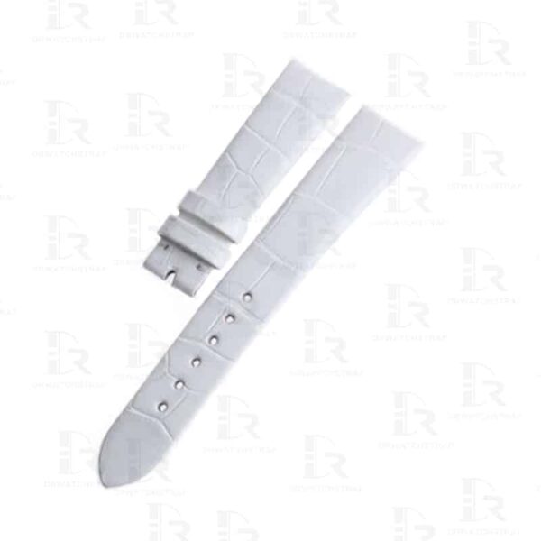 Buy Custom curved end replacement White alligator leather watchbands for Girard Perregaux 1966 luxury watchs