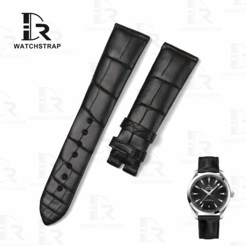 Buy custom Omega Seamaster Black leather watch band 19mm for sale (1) Buy custom Omega Seamaster Black leather watch band 19mm for sale (1)