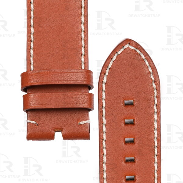 Buy custom brown calfskin leather replacement straps for Zenith Big Pilots watch 23mm 24mm watch bands (2)