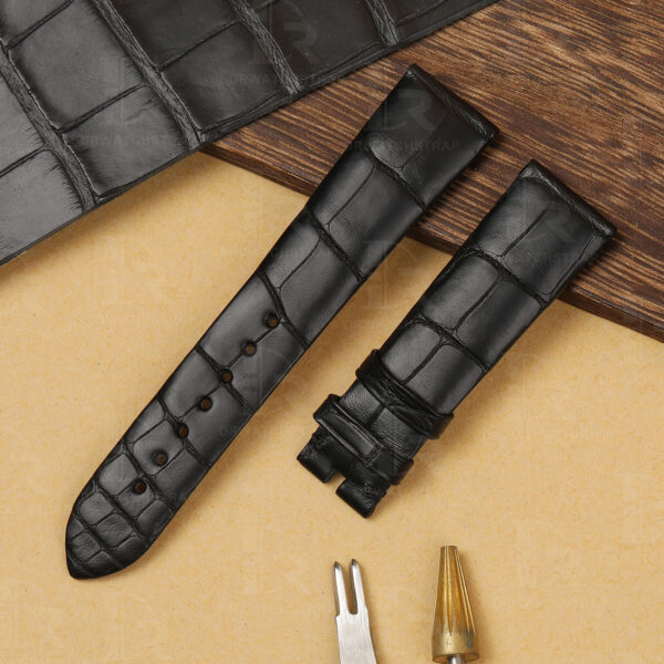 Buy custom Omega Seamaster Black leather strap 19mm for sale