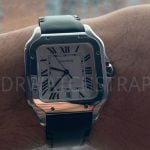 Replacement olive green nylon canvas velcro watch band for Cartier Santos Quickswitch strap