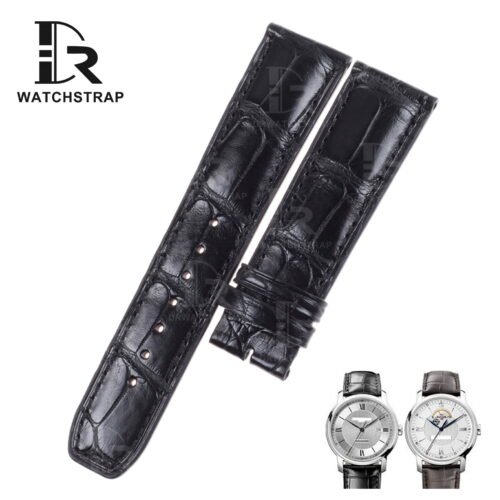 Buy Handmade Baume Mercier Crestmark 8688 8592 strap Black leather watch straps Buy Handmade Baume Mercier Crestmark 8688 8592 strap Black leather watch straps