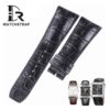 Buy custom Baume et Mercier Hambleton Creighton Clays Black leather straps 20mm 22mm 26mm 28mm 32mm handmade for watch band (1)
