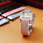 Buy Custom Bulgari Bvlgari Diagono red alligator leather watch straps replacement watch band