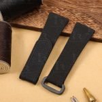 Buy Custom Corum Admirals Cup Black canvas velcro watch band for sale replacement watchstraps Handmade