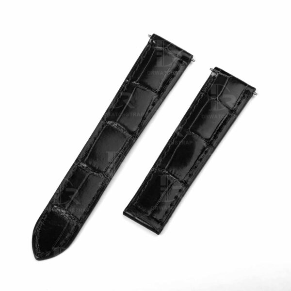 Buy Custom Cartier tortue Black leather watch band 15mm handmade for straps (1)