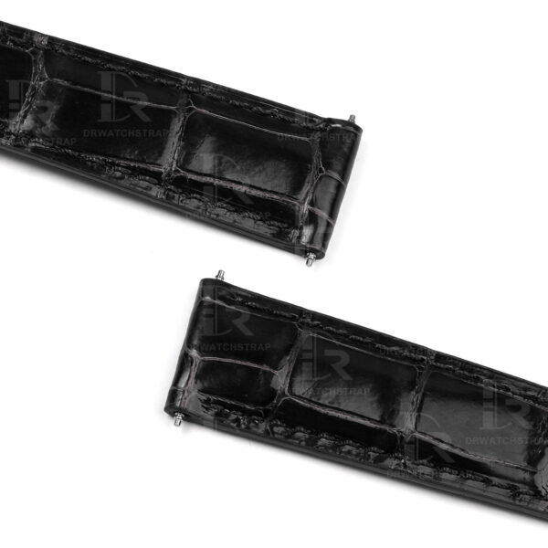 Buy Custom Cartier tortue Black leather watch band 15mm handmade for straps (2)