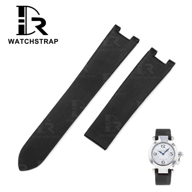 Buy Custom Cartier pasha 35mm Black Satin strap 14mm 16mm 18mm 20mm 21mm Handmade for watch bands (1)