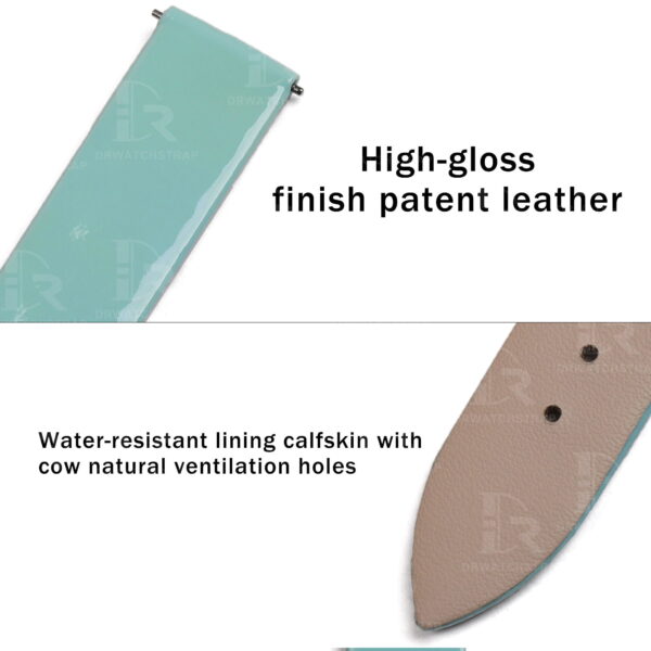 Buy Custom Piaget Possession g0a43090 Tiffany Blue Patent leather straps Handmade for watchband (3)