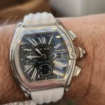 Custom replacement white leather strap for cartier