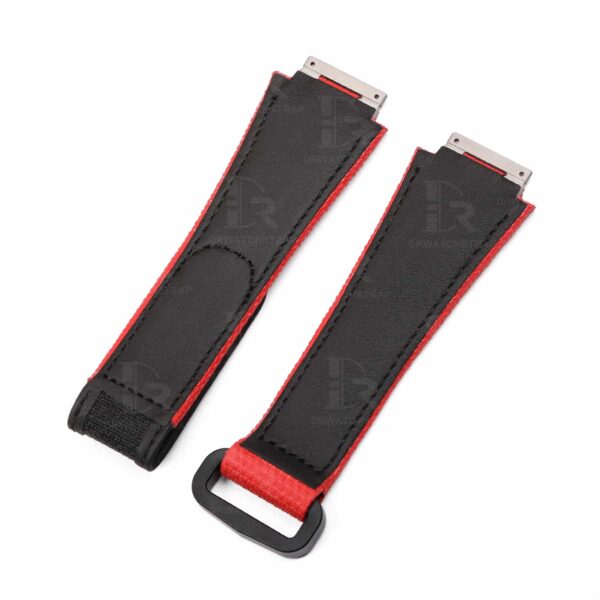 NEW 2023 Buy Custom Richard Mille Red rubber velcro Replacement strap Richard Mille band RM orange watchband aftermarket (2)
