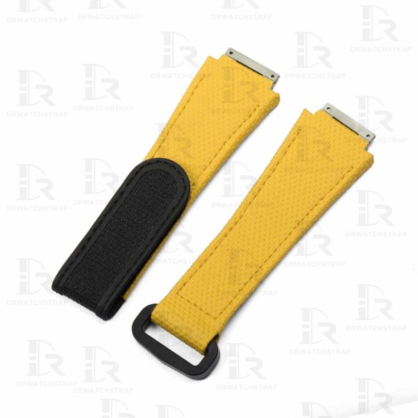 NEW 2023 Buy Custom Richard Mille Yellow rubber velcro Replacement strap Richard Mille band RM watchband aftermarket