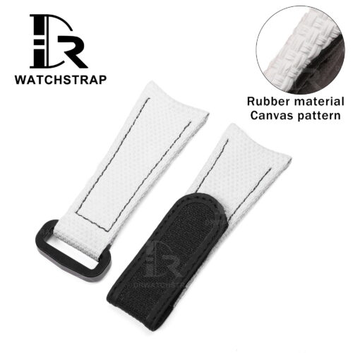 Buy Custom Omega, Garmin rubber velcro White watch band 20mm 22mm handmade hook and loop watch straps (1) Buy Custom Omega, Garmin rubber velcro White watch band 20mm 22mm handmade hook and loop watch straps (1)