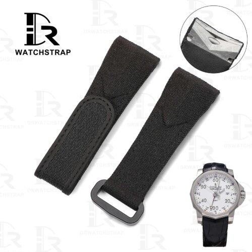 Buy Custom Corum Admirals Cup Black canvas velcro watch band for sale replacement watch strap (1) Buy Custom Corum Admirals Cup Black canvas velcro watch band for sale replacement watch strap (1)
