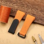 White rubber velcro watch band custom handmade for Nubeo Watches Automatic strap