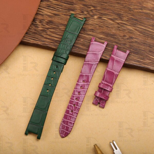 Buy Custom Harry Winston Avenue watch band 15mm Belly Scale American Alligator leather watchstraps (1)