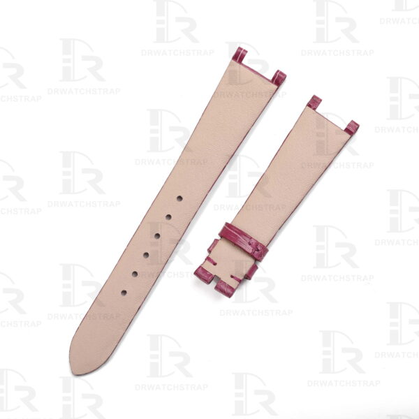 Buy Custom Harry Winston Avenue watch band 15mm Belly Scale American Alligator purple leather watch strap (2)