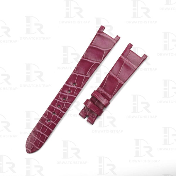 Buy Custom Harry Winston Avenue watch band 15mm Belly Scale American Alligator purple leather watch straps (2)