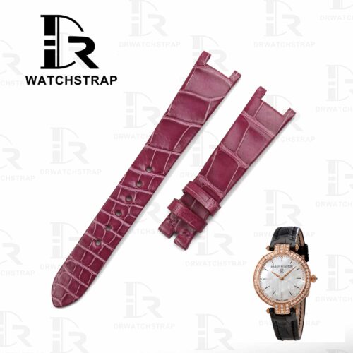 Buy Custom Harry Winston Avenue watch band 15mm Belly Scale American Alligator purple leather watch straps Buy Custom Harry Winston Avenue watch band 15mm Belly Scale American Alligator purple leather watch straps