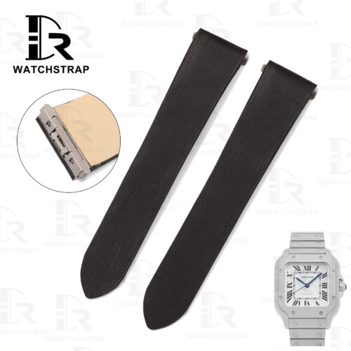 Buy Custom Cartier Santos quickswitch Black Satin silk leather strap 19mm 21mm Handmade for watch band (1) Buy Custom Cartier Santos quickswitch Black Satin silk leather strap 19mm 21mm Handmade for watch band (1)
