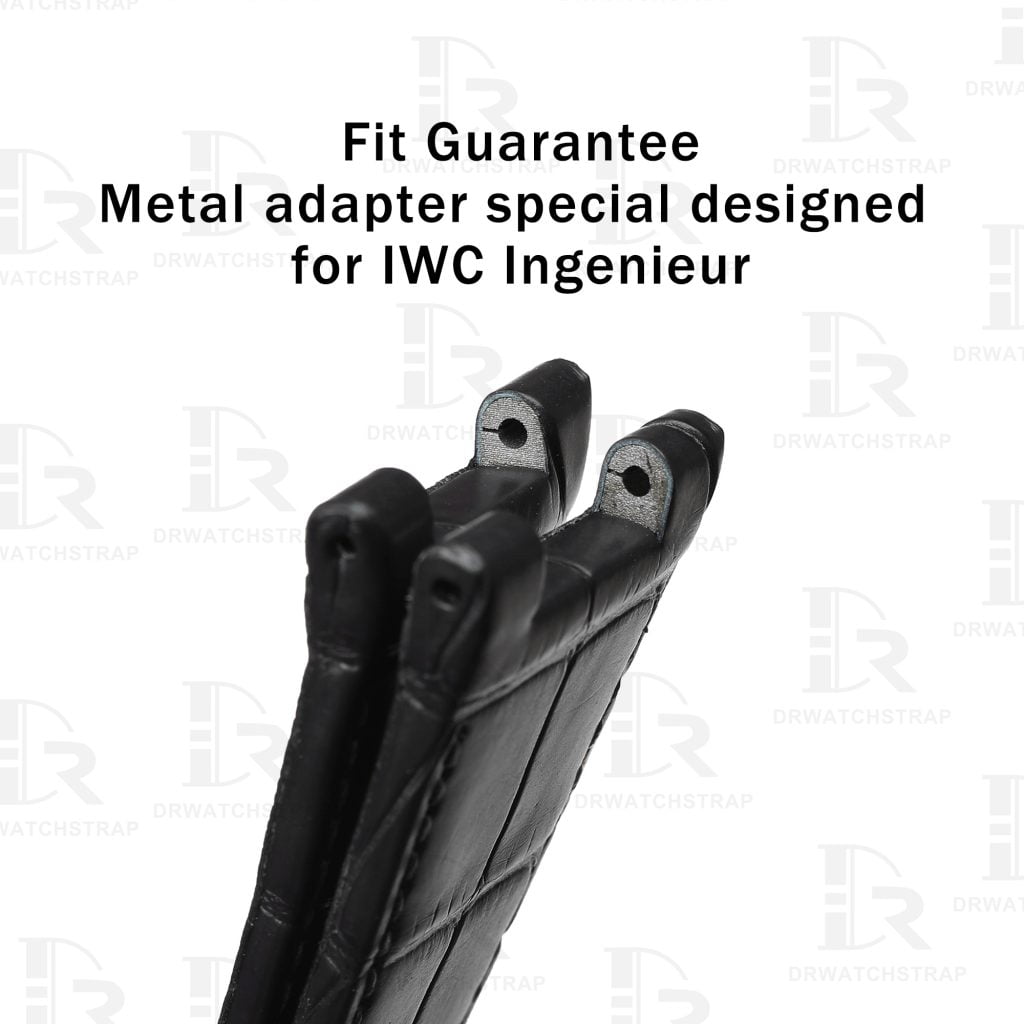 Buy Custom IWC Ingenieur 323909 Black Leather Strap 28mm Replacement watch Straps (2)