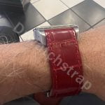 Cartier Santos 100 Anniversary Red alligator leather watch band strap (1) Replacement leather watch strap band fit for Cartier Santos 100