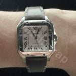 Cartier Santos Olive green Suede leather watch band