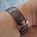 patek philippe ladies nautilus 7011 brown leather alligator watch band dr watch strap (4)