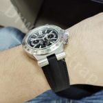 Custom nylon canvas watch band for Bvlgari Bulgari Diagono watch (3) Handmade Black Leather Strap for Bvlgari Diagono watch