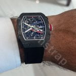 Custom black velcro strap for Cartier Santos de Large watch band for sale (1)