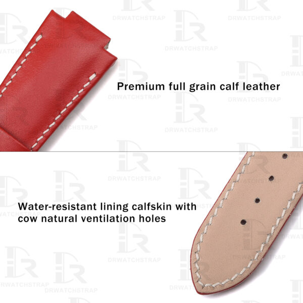 Buy Custom Girard Perregaux laureato straps Red calf Calfskin leather Handmade watchbands (2) Buy Custom Girard Perregaux laureato straps Red calf Calfskin leather Handmade watchbands (2)