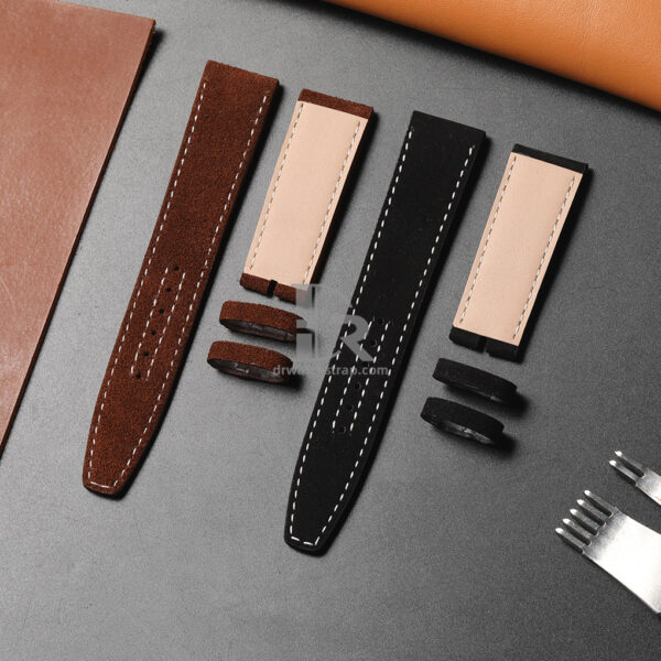 Custom Black Brown Suede leather watch strap replacement for TUDOR Brown Bay P01 20mm (2)