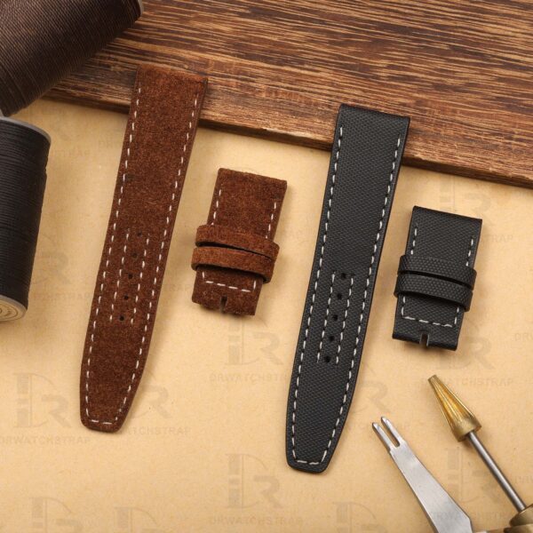 Custom black bay p01 tudor straps Brown Suede leather watch strap replacement 20mm