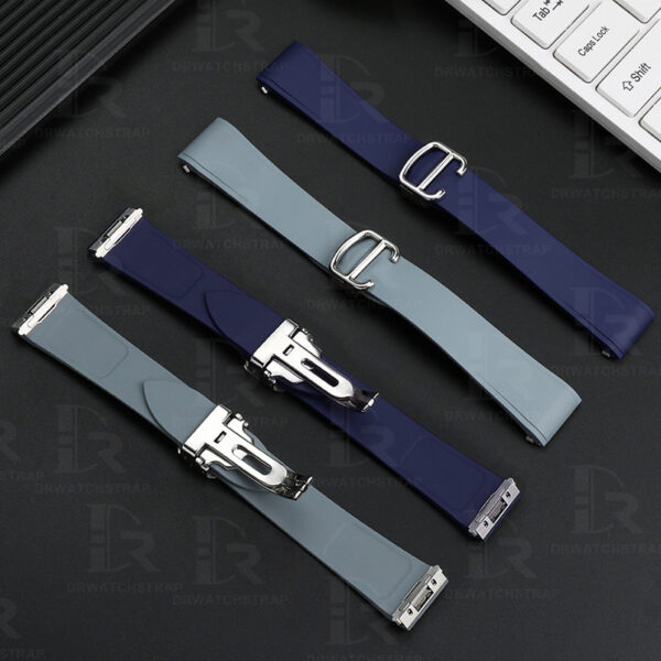 Buy Fluoro-Elastomer (FKM) Cartier Santos rubber straps 21mm Grey watchbands Replacement watch strap (1)
