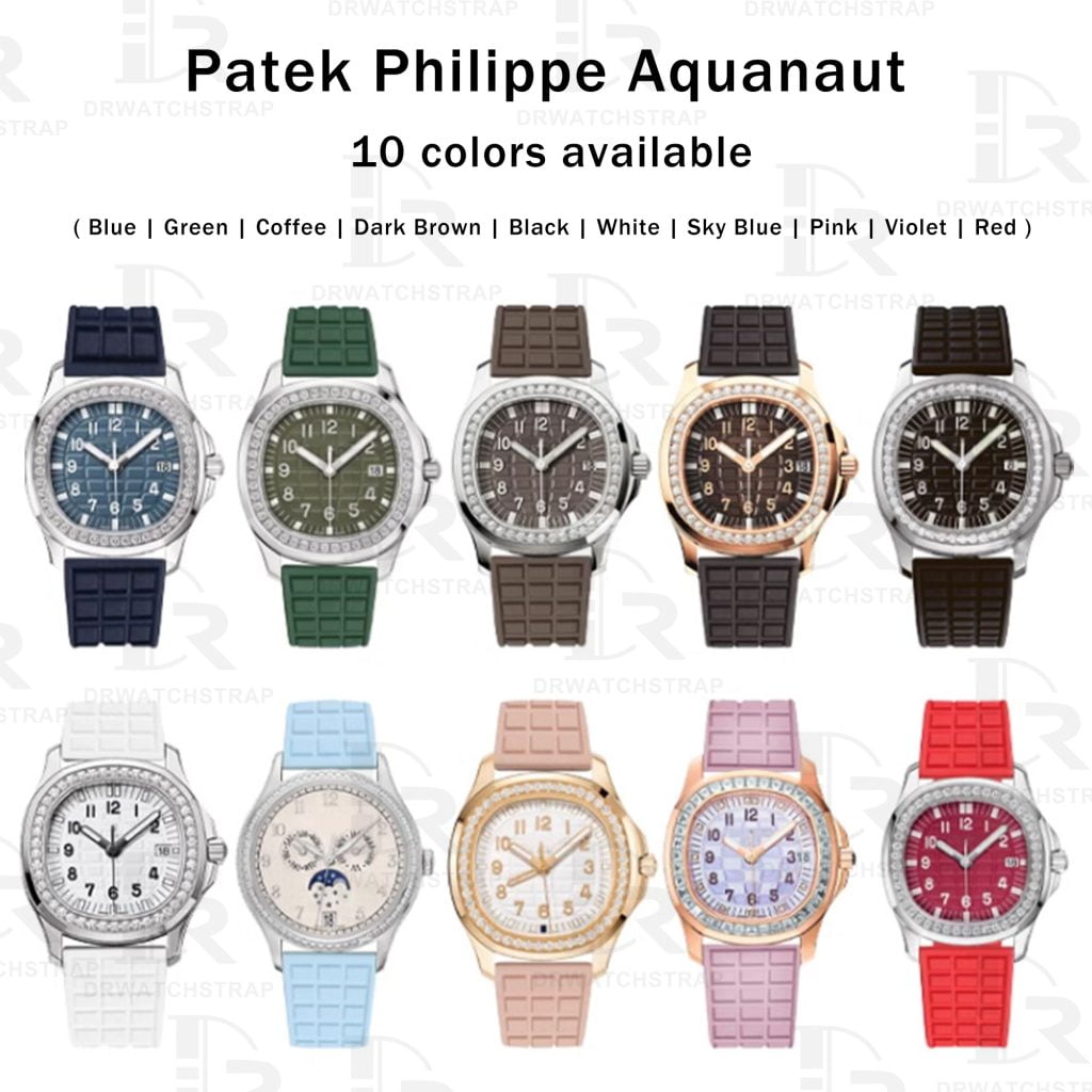 Buy Patek Philippe Aquanaut 5069 5067 5068 5072 19mm Lady's Brown rubber watch strap replacement watch bands