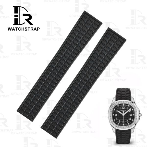 Buy replacement Patek Philippe Aquanaut 5069 5067 5068 5072 19mm Lady's Black rubber watch strap (1)