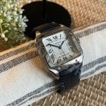 Cartier santos red leather strap