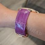 Custom replacement purple alligator leather watch band strap for Cartier Ballon Bleu de Cartier (1) Custom replacement purple alligator leather watch band strap for Cartier Ballon Bleu de Cartier (1)