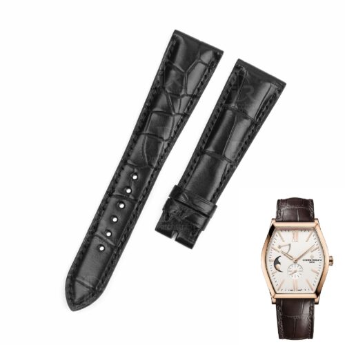 Custom black alligator leather watch band for VACHERON CONSTANTIN Malte strap (1) Custom black alligator leather watch band for VACHERON CONSTANTIN Malte strap