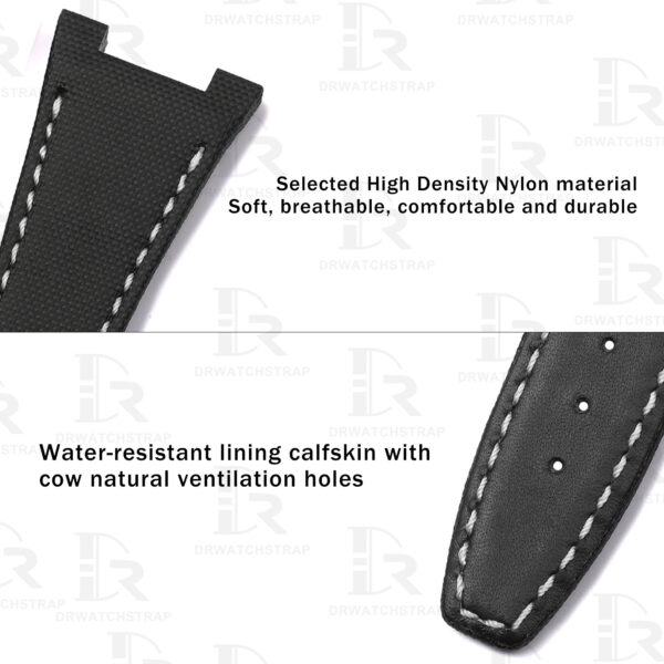 Handmade IWC Ingenieur IW322703 Canvas Nylon watch band 3227 3239 IW378401 IW378404 IW323601 28mm 29mm 32mm Mission Earth Replacement Black Canvas Nylon strap (3)