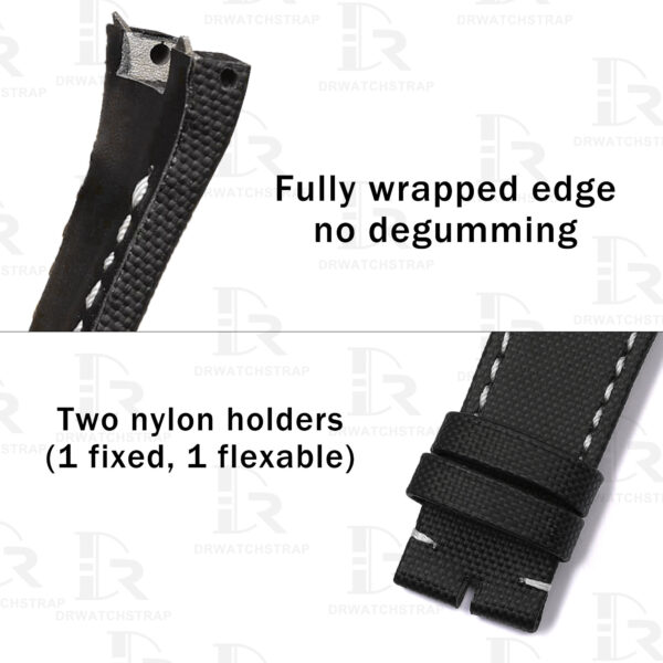 Handmade IWC Ingenieur IW322703 Canvas Nylon watch band 3227 3239 IW378401 IW378404 IW323601 28mm 29mm 32mm Mission Earth Replacement Black Canvas Nylon strap (4)