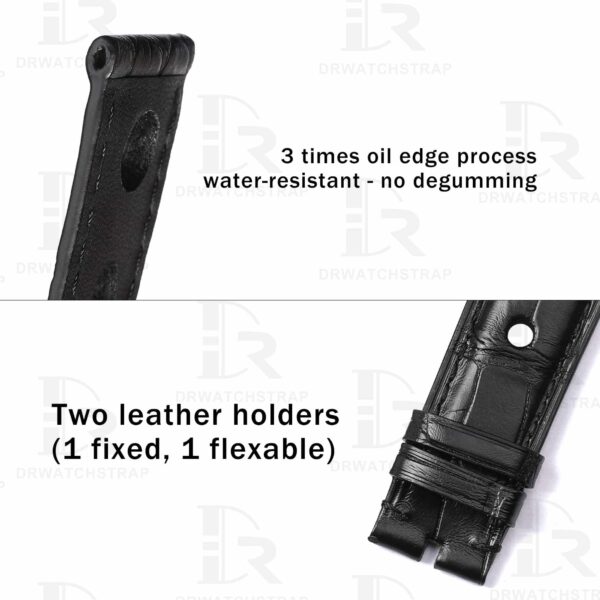 Buy Custom Black American Alligator Leather watch strap for Chopard Mille Miglia with 3 holes 19mm 20mm 23mm Handmade watchbands for sale (3) Buy Custom Black American Alligator Leather watch strap for Chopard Mille Miglia with 3 holes 19mm 20mm 23mm Handmade watchbands for sale (3)