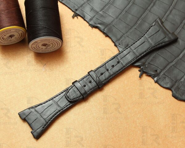 Buy Handmade Custom Black Alligator leather watch band IWC big ingenieur strap Replacement watch strap (1)