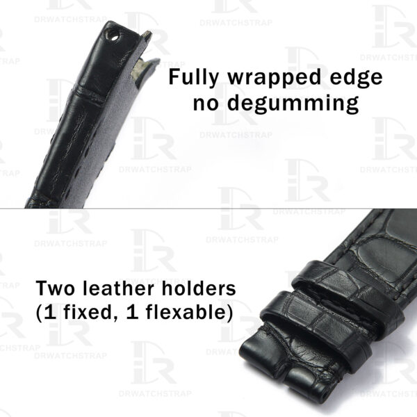 Buy Handmade Custom Black Alligator leather watch band IWC big ingenieur strap Replacement watch strap (2)