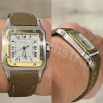 Cartier Santos Galbee Brown Lizard leather watch strap