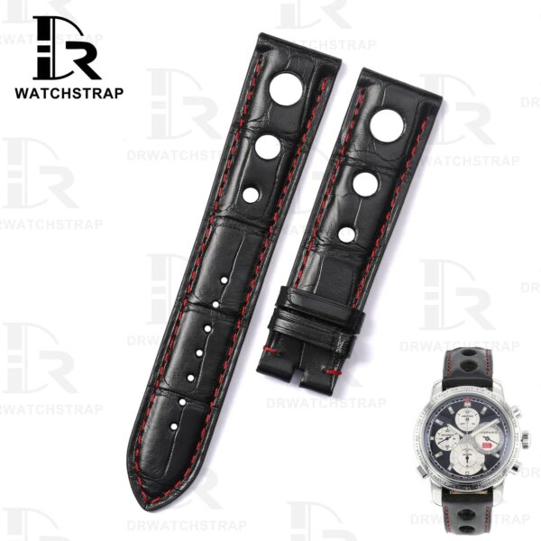 Custom Black American Alligator Leather watch strap for Chopard Mille Miglia with 3 holes 19mm 20mm 23mm Handmade watchbands for sale (5) Custom Black American Alligator Leather watch strap for Chopard Mille Miglia with 3 holes 19mm 20mm 23mm Handmade watchbands for sale (5)