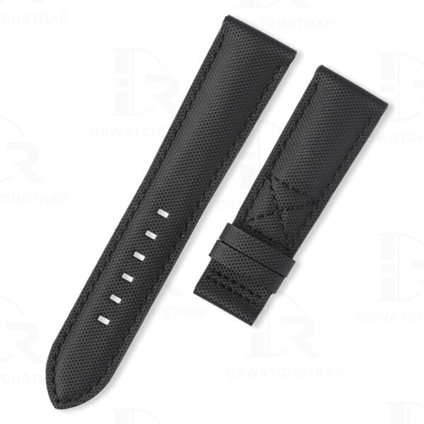 Custom high-density Patek Philippe Calatrava Pilot Travel Time 5524r 001 Black Canvas watch straps replacement handcrafted nylon watch strap for sale (2)