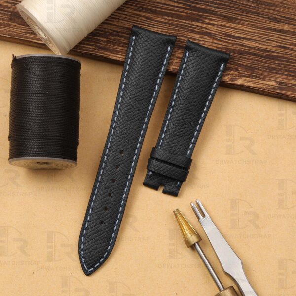 Buy Curved End custom Black Epsom leather watch straps for Audemars Piguet Millenary Handmade ap leather strap for sale Buy Curved End custom Black Epsom leather watch straps for Audemars Piguet Millenary Handmade ap leather strap for sale