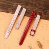 Custom Red Round-scale alligator leather watch band for Chopard Happy Diamond watch strap (3)